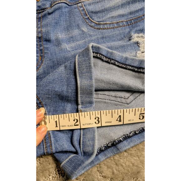 Refuge High Rise Denim Shorties Shorts WOMENS 6 Bluejean Cheeky Beach Summer - Picture 7 of 9
